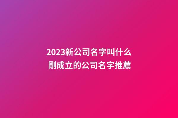 2023新公司名字叫什么 剛成立的公司名字推薦-第1張-公司起名-玄機派